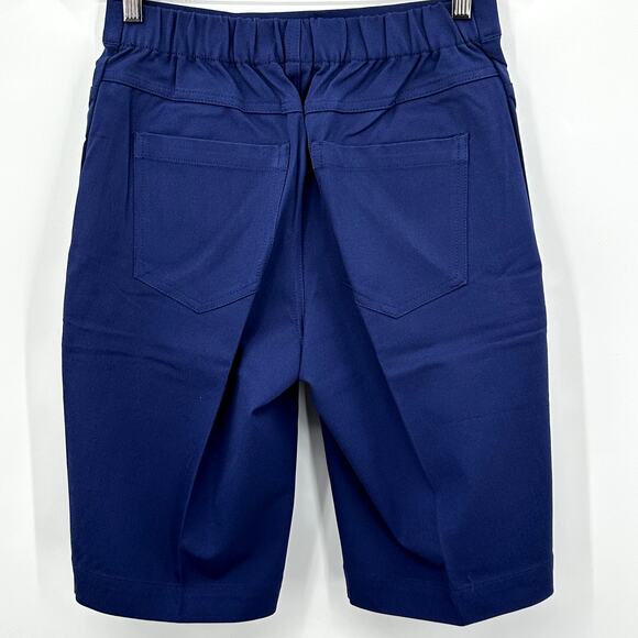Isaac Mizrahi Live! NAVY BLUE Bermuda Stretch Pull On Shorts Womens Size 4 - Picture 5 of 7